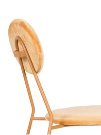 Krzesło tapicerowane z aksamitu Kiss The Froggy, Tapicerka: aksamit poliestrowy 30 00, Stelaż: metal malowany proszkowo, Odcienie pomarańczowego złota, S 45 x G 51 cm