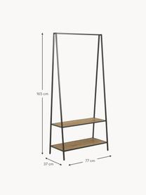 Metalen kapstok Seaford, Frame: gepoedercoat metaal, Beige in houtoptiek, zwart, B 77 x H 165 cm