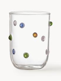 Mundgeblasenes Wasserglas Thalia, Glas, mundgeblasen, Transparent, Mehrfarbig, Ø 8 x H 11 cm, 400 ml