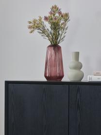 Credenza alta in finitura di legno di frassino nero Noel, Pannello di fibra a media densità (MDF) con finitura in legno di frassino, Legno laccato nero, Larg. 100 x Alt. 120 cm