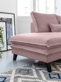 Divano letto angolare in tessuto rosa cipria con contenitore Charming Charlie, Rivestimento: 100% poliestere con sensa, Struttura: legno, truciolato, Rosa cipria, Larg. 302 x Prof. 200 cm