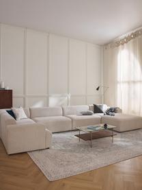 Salon lounge XL Melva, Tissu beige clair, larg. 458 x prof. 220 cm, dossier à gauche