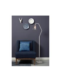 Leeslamp Paris met marmeren voet, Lampenkap: glas, Frame: gecoat metaal, Lampvoet: marmer, Wit, 37 x 150 cm