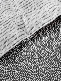 Flanelová vzorovaná obojstranná posteľná bielizeň Dots & Doodles, Antracitová, biela