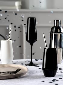 Pohár na šampanské Etna, 2 ks, Sklo, čierne lakované, Čierna, Ø 8 x V 26 cm, 280 ml
