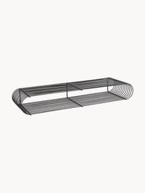 Półka ścienna z metalu Curva, W 12 cm, Metal powlekany, Czarny, S 80 x W 12 cm