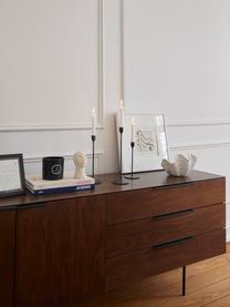 Dressoir Travis met notenhoutfineer in retro design, Frame: MDF met gelakt notenhoutf, Frame: walnootbruin. Handvatten, frame en poten: zwart, B 180 x H 71 cm