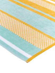 Telo mare a righe Sunny Lime, Giallo, azzurro, Larg. 100 x Lung. 180 cm