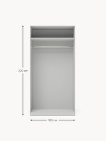 Modularer Drehtürenschrank Leon, 100 cm Breite, mehrere Varianten, Korpus: Spanplatte, melaminbeschi, Hellgrau, Basic Interior, B 100 x H 200 cm