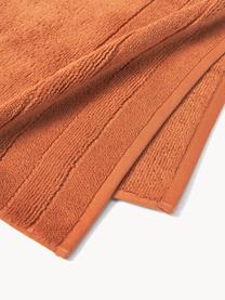 Toalla con borde a rayas Luxe, tamaños diferentes, Naranja, Toalla ducha, An 70 x L 140 cm