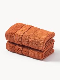 Handdoek Luxe in verschillende formaten, met gestreepte rand, Oranje, Handdoek, B 50 x L 100 cm