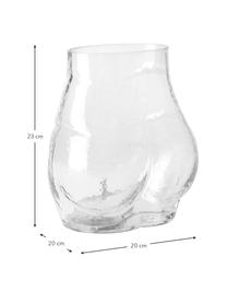 Design vaas Peach van glas, Glas, Transparant, B 20 x H 23 cm