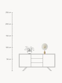 Mobilna lampa stołowa z funkcją przyciemniania Liris, Stelaż: stal powlekana, Biały, odcienie złotego, Ø 28 x W 45 cm