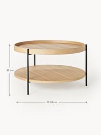 Okrúhly drevený konferenčný stolík Renee, Dubové drevo, Ø 69 cm