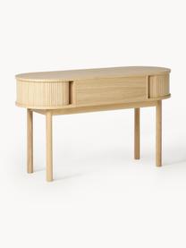 Pracovný stôl s drážkovanou prednou časťou Calary, Dubové drevo, Š 130 x H 50 cm