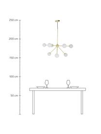 Lámpara de techo grande Space, Anclaje: metal latón, Cable: cubierto en tela, Dorado, An 81 x F 71 cm