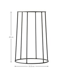 Großer Pflanztopfständer Wire Base aus Stahl, Stahl, pulverbeschichtet, Schwarz, Ø 23 x H 40 cm