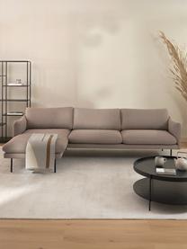 Ecksofa Moby, Bezug: Polyester Der hochwertige, Gestell: Massives Kiefernholz, Bir, Füße: Metall, pulverbeschichtet, Webstoff Beige, B 280 x T 160 cm, Eckteil links