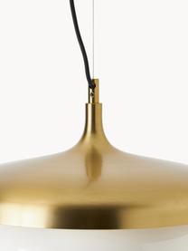 Pendelleuchte Enzo, Lampenschirm: Glas, Weiß, Goldfarben, Ø 40 x H 20 cm