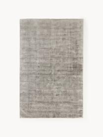 Handgeweven viscose vloerkleed Jane, Onderzijde: 100% katoen Het in dit pr, Grijs, B 200 cm x L 300 cm (maat L)