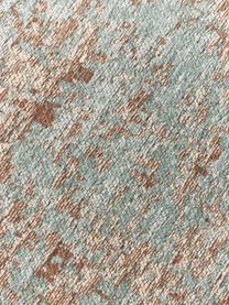 Tapis rond vintage chenille tissé main Rimini, Turquoise, taupe, brun, Ø 120 cm (taille S)