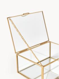 Pudełko do przechowywania ze szkła Lirio, Stelaż: metal powlekany, Transparentny, odcienie złotego, S 14 x G 10 cm
