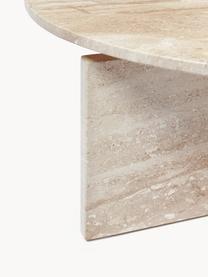 Mesa de centro redonda de travertino Marisa, Estructura: tablero de fibras de dens, Travertino beige, Ø 70 x Al 33 cm