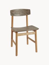 Dřevěná židle Conscious, Greige, dubové dřevo, Š 47 cm, H 47 cm
