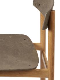 Handgefertigter Holzstuhl Consciouos, Gestell: Eichenholz, FSC-zertifizi, Greige, Eichenholz, hell, B 47 x T 47 cm