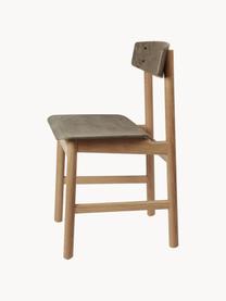 Ręcznie wykonane krzesło z drewna Consciouos, Stelaż: drewno dębowe z certyfika, Greige, jasne drewno dębowe, S 47 x G 47 cm