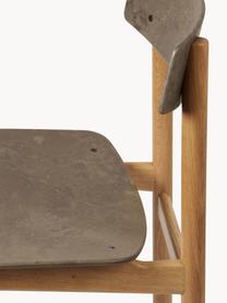 Chaise en bois artisanale Conscious, Grège, bois de chêne, clair, larg. 47 x prof. 47 cm