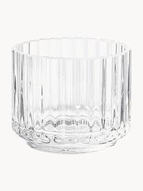 Mundgeblasener Teelichthalter Lyngby mit geriffelter Oberfläche, Glas, Transparent, Ø 7 x H 6 cm