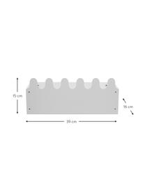 Metall-Wandregal Sinus, Metall, pulverbeschichtet, Weiss, B 39 x H 16 cm