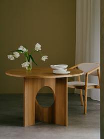 Mesa de comedor redonda Apollo, tamaños diferentes, Tablero: chapa de roble lacada, Patas: roble lacado, metal Este , Madera de roble, Ø 100 cm