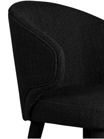 Chaise en velours rembourrée Lunar, Tissu noir