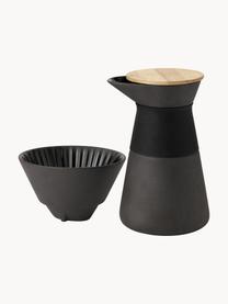 Koffiezetapparaat Theo, Deksel: bamboehout, Mat zwart, 600 ml