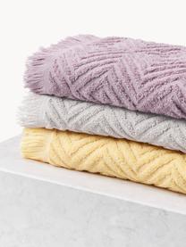 Set de toallas texturizadas Jacqui, tamaños diferentes, Lavanda, Set de 3 (toalla tocador, toalla lavabo y toalla de ducha)