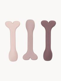 Set 3 cucchiai Lalee, 100% silicone, Rosa chiaro, rosa cipria, malva, Lunghezza 11 cm