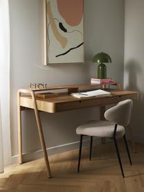 Bureau Evrak met lades, Frame: essenhoutfineer, Poten: massief essenhout Dit pro, Licht essenhout, B 139 x H 65 cm