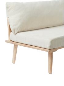 Kinder-Sitzbank Saga, Bezug: Baumwolle, Gestell: Gummibaumholz, Beige, Gummibaumholz, B 90 x H 44 cm