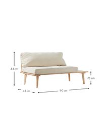 Banco infantil Saga, Funda: 100% algodón, Estructura: madera de caucho, Beige, caucho, An 90 x Al 44 cm