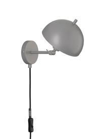 Retro wandlamp Kia met stekker, Lampenkap: gecoat metaal, Grijs, 20 x 25 cm