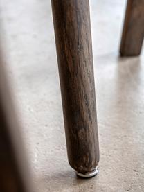 Mesa de comedor redonda de madera de roble Hatfield, Ø 110 cm, Tablero: madera de caucho con chap, Patas: tablero de fibras de dens, Madera de roble pintada en oscuro, Ø 110 cm