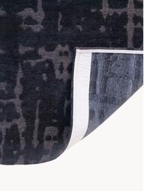 Vloerkleed Perriers met hoog-laag effect, 100% polyester, Zwart, donkergrijs, B 80 x L 150 cm (maat XS)