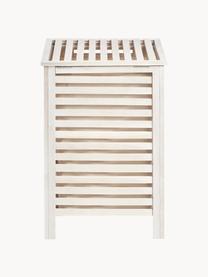 Cesta de lavandería con bolsa de tela Walna, Cesta: madera de nogal, Interior: 55% algodón, 45% poliéste, Blanco, An 45 x Al 66 cm