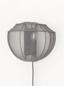 Wandlamp Beau van netstof met stekker, Lampenkap: textiel, Baldakijn: gepoedercoat metaal, Grijs, B 30 x H 22 cm