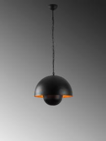 Hanglamp Yanigara in industrieel design, Lampenkap: gecoat metaal, Baldakijn: gecoat metaal, Zwart, Ø 30 x H 86 cm