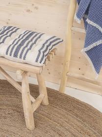 Nakładka na ławkę Puket, Ciemny niebieski, biały, S 40 x D 120 cm