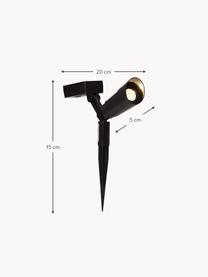 Solar vloerlamp Powerspot, 2 stuks, Zwart, B 20 x H 15 cm