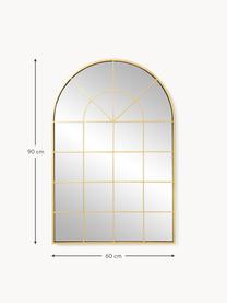 Wandspiegel Clarita in Fensteroptik, Rahmen: Metall, beschichtet, Rückseite: Mitteldichte Holzfaserpla, Spiegelfläche: Spiegelglas, Goldfarben, B 60 x H 90 cm